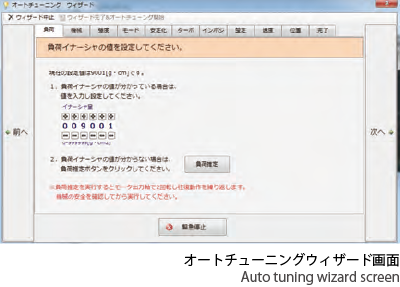 オートチューニングウィザード画面