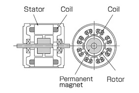 Mutual interaction of the permanent magnet and the gear-shaped electromagnet